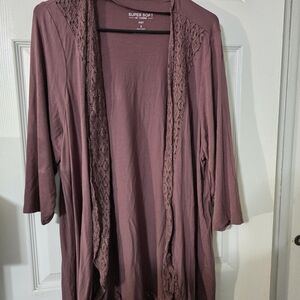 Torrid Mauve Lace Cardigan Sz 2